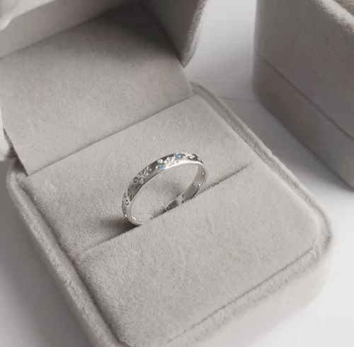 Miniatura 4 de Anillo de plata de ley 925, anillo ajustable para mujer, Metal precioso., Gema preciosa