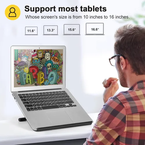 Miniatura 3 de Parblo PR 100 Soporte universal para tableta de dibujo ajustable para monitores de gráficos digitales de dibujo de 10 a 16 pulgadas, tabletas