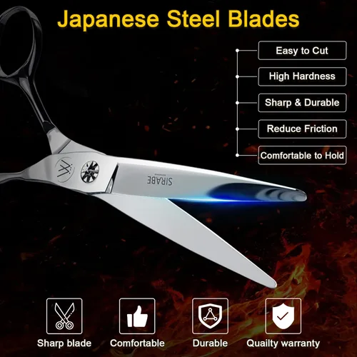 Miniatura 2 de Sirabe Tijeras profesionales de peluquería de alta gama, cuchillas ultra afiladas, tijeras de corte de pelo, tijeras de corte de pelo