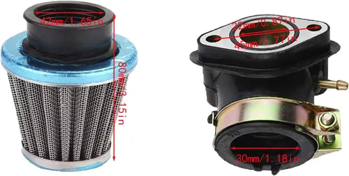 Miniatura 7 de Carburador de 150cc con colector de admisión de filtro de aire para motores GY6 de 4 tiempos 150cc 125cc 152QMJ 157QMJ Motores Choke eléctrico