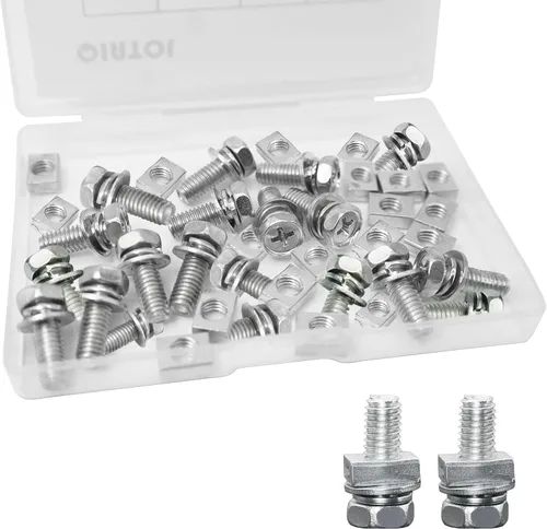 Miniatura 10 de Kit de 12 piezas de pernos y tuercas, pernos y tuercas de batería de motocicleta, perno y tuerca de batería de motocicleta M6x16MM, pernos y tuercas
