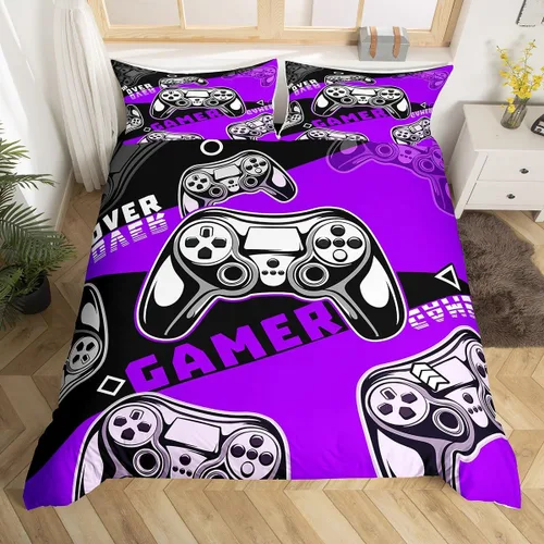 Miniatura 23 de Erosebridal Juego de funda de edredón para niños, niñas, niños y adolescentes, juego de ropa de cama de videojuegos, tamaño individual, funda