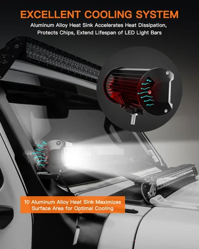 Miniatura 8 de LEDMIRCY Kit de barra de luz LED de 7 pulgadas con interruptor basculante, 6 modos, barra de luz blanca ámbar para todo terreno con función