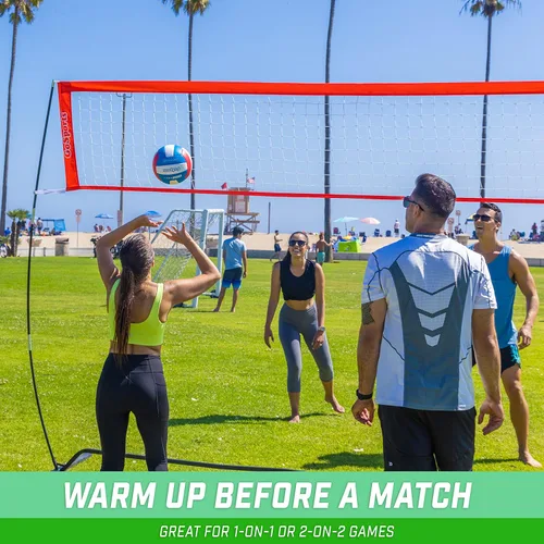 Miniatura 6 de Red de entrenamiento de voleibol independiente GoSports - 12 pies o 20 pies - Uso en interiores o exteriores, montaje instantáneo y altura ajustable