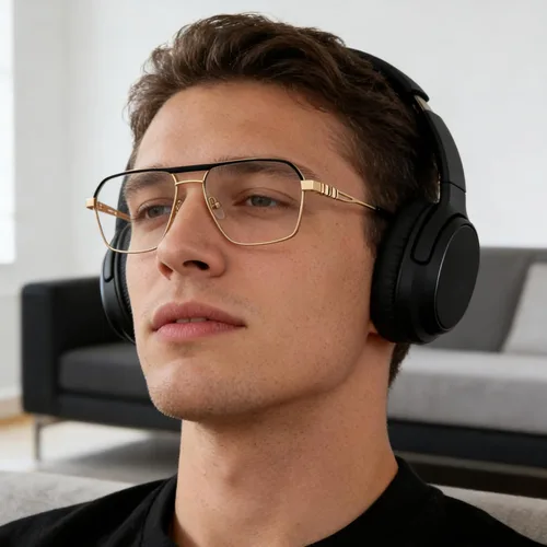 Miniatura 2 de Dollger Gafas cuadradas de aviador con luz azul para hombre, gafas retro de metal con bloqueo de luz azul, para juegos de computadora UV400