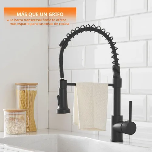 Miniatura 2 de Grifos de cocina con rociador de latón sólido con níquel de cepillado industrial, de una sola manija, grifo para granja, campamento, lavandería.