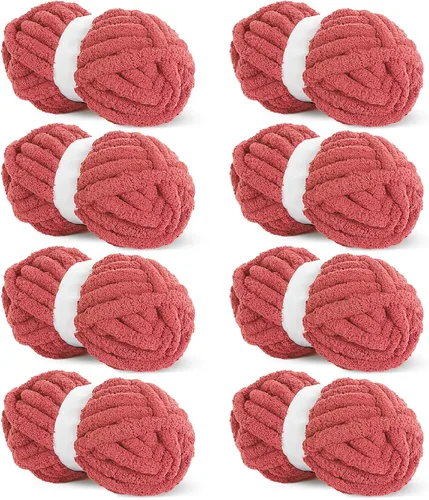 Miniatura 55 de HOMBYS Hilo de Chenille Grueso Carbón para Crochet, Hilo Grueso Espeso y Esponjoso para Tejer, Hilo Súper Grueso para Tejer Mantas a Mano, Hilo