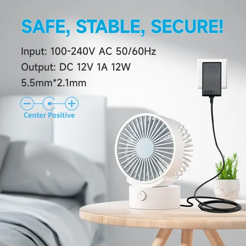 Miniatura 7 de Adaptador de corriente de 12 V 1 A, 6 pies, adaptador de CA a CC, cable de fuente de alimentación regulado de 1000 mA 12 W para tiras de luces LED