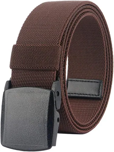 Miniatura 25 de LionVII Cinturones elásticos para hombre con hebilla de plástico sin metal para deportes de trabajo, fácil de recortar para adaptarse a cintura