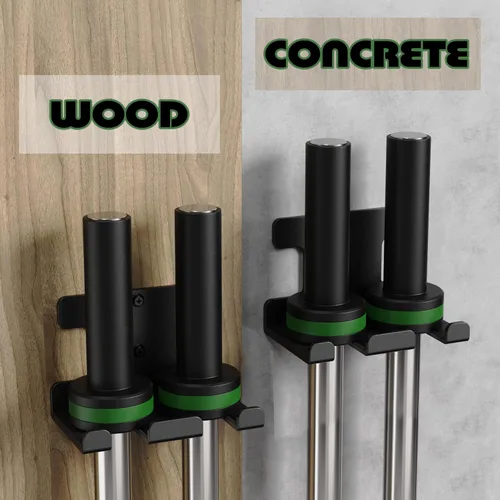 Miniatura 4 de Soporte de barra para barra de montaje en pared, soporte de almacenamiento para barra olímpica, para el hogar, comercial, garaje y gimnasio Soporte