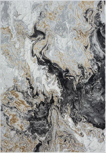 Miniatura 2 de LUXE WEAVERS Alfombra abstracta de remolinos de mármol, humo 4x5
