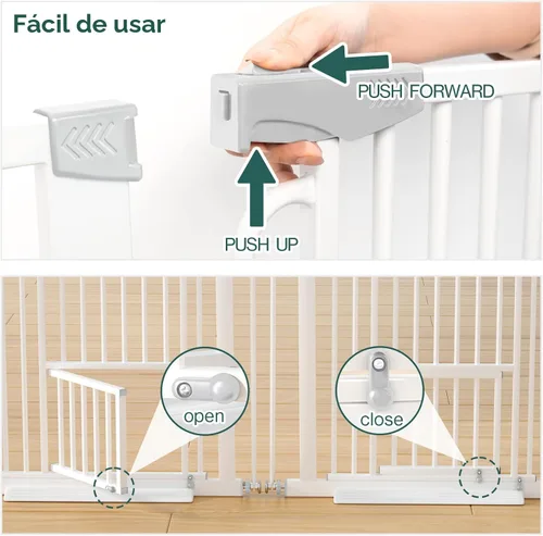 Miniatura 6 de Ostutry Puerta para gatos extra alta de 53 pulgadas para puerta, sin perforaciones, puerta de perro de 29.5 a 40.1 pulgadas de ancho con puerta