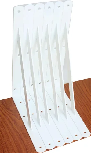 Miniatura 34 de Paquete de 16 soportes de estante resistentes negros de 20 pulgadas de largo x 12 pulgadas de alto con tornillos, soportes de estante de metal