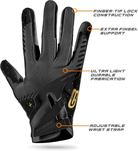 Miniatura 4 de Guantes de fútbol Grip Boost - Peace Stealth 6.0 Boost Plus Tecnología adhesiva - Guantes de fútbol para adultos y jóvenes para receptor abierto