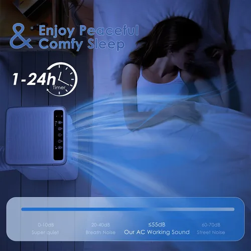 Miniatura 5 de COSTWAY Aire acondicionado portátil, enfriador de aire de 8000 BTU con modo ventilador y deshumidificador para habitaciones de hasta 230 pies
