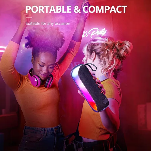 Miniatura 2 de T&G Altavoces Bluetooth, Altavoz Estéreo Inalámbrico Portátil con Luces de Colores, IPX4 Impermeable, Regalos de Elefante Blanco para Adultos