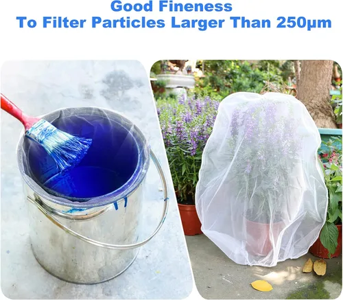 Miniatura 5 de Bolsas de colador de pintura, 24 piezas de filtro de malla fina blanca de 5 galones, filtro de apertura elástica para pintura hidropónica