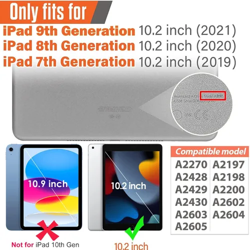 Miniatura 2 de SUPLIK Funda para niños para iPad de 9ª/8ª/7ª generación, 10.2 pulgadas 2021/2020/2019 con protector de pantalla, duradera a prueba de golpes