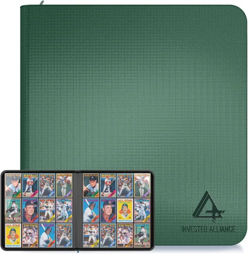 Miniatura 17 de Carpeta de tarjetas TCG prémium para 480 bolsillos laterales de carga Carpeta de tarjetas comerciales deportivas de 12 bolsillos con cremallera