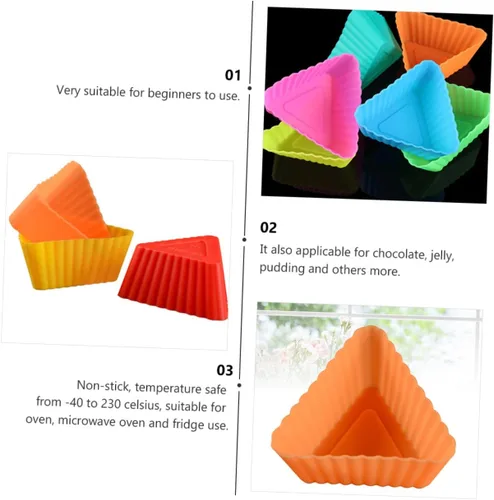 Miniatura 2 de Moldes de silicona para magdalenas triangulares, mini velas de silicona para tartas, molde para tartas de chocolate, tazas de papel, molde