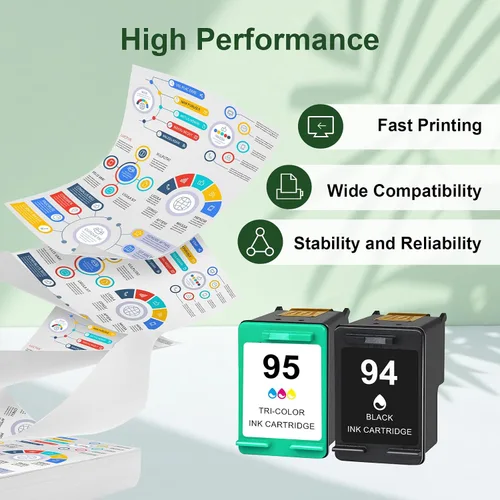 Miniatura 5 de Paquete combinado de cartuchos de tinta 94/95 de repuesto para HP Ink 94 95 C8765WN C8766WN compatible con impresora HP Deskjet 460 5740 6540