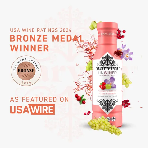 Miniatura 8 de Karviva Alternativa al vino rosado sin vino sin alcohol – Bajo en azúcar, orgánico, mezcla de hierbas para relajación, equilibrio hormonal y salud