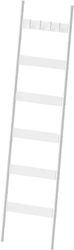 Miniatura 10 de HOOBRO Escalera para mantas, estante de toallas de 5 niveles con ganchos, estante de mantas inclinado en la pared, estante decorativo