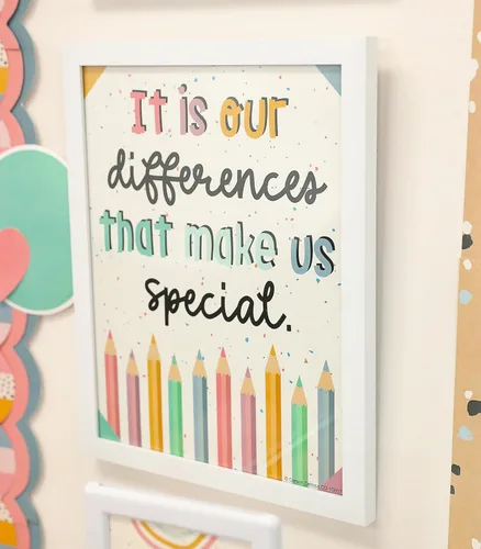 Miniatura 5 de Carson Dellosa Education We Belong - Pósteres de 12 piezas, arte de pared motivacional de 8.5 x 11 pulgadas con arco iris y afirmaciones positivas