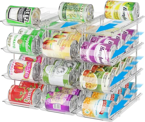 Miniatura 9 de Organizador de latas BingoHive para despensa apilable de 5 niveles, organizador de almacenamiento de latas para despensa, organizador de latas
