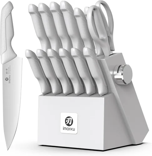 Miniatura 17 de imarku Cuchillo de chef profesional japonés de 8 pulgadas, cuchillo de pelar de acero inoxidable de alto carbono, mango ergonómico, afilado, borde