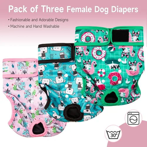 Miniatura 2 de Paw Legend - Pañales lavables y reutilizables para perras en celo (3 unidades, XS)