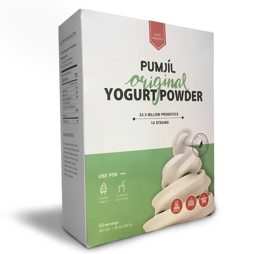 Pumjil Mezcla de helado, mezcla de helado suave probiótico, ideal para yogur congelado y batidos, 55 porciones por caja, mezcla suave para servir,