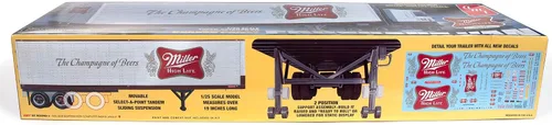 Miniatura 4 de Kit de modelo a escala 1:25 de semirremolque Fruehauf 40' de AMT (cerveza Miller)