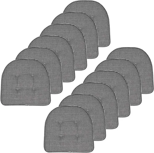 Miniatura 11 de Sweet Home Collection - Cojín de espuma viscoelástica para silla con capitoné, antideslizante, parte trasera de goma, en forma de U, 17 x 16 Piel