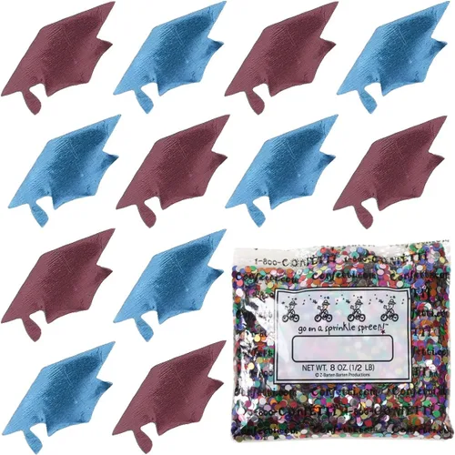 Miniatura 81 de Confetti Grad Cap Negro, Azul Marino Combo - 2 bolsas de media onza (1 oz)
