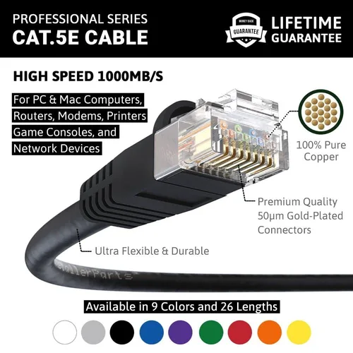 Miniatura 2 de InstallerParts - Cable Ethernet Cat. 6, UTP, con protector, Negro
