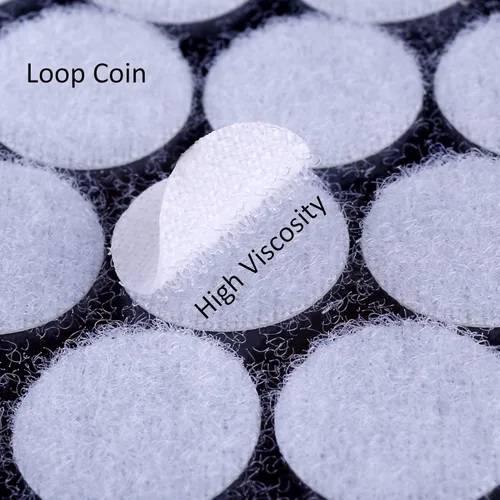 Miniatura 4 de JANYUN 640 piezas puntos adhesivos blancos de 3/4" (20mm) de diámetro con velcro autoadhesivo (640)