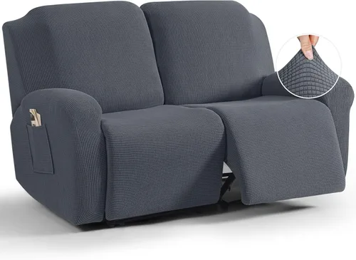 Miniatura 7 de TAOCOCO Funda reclinable de 4 piezas, funda elástica para sofá reclinable de 4 piezas, funda reclinable con 1 asiento, protector suave, fundas