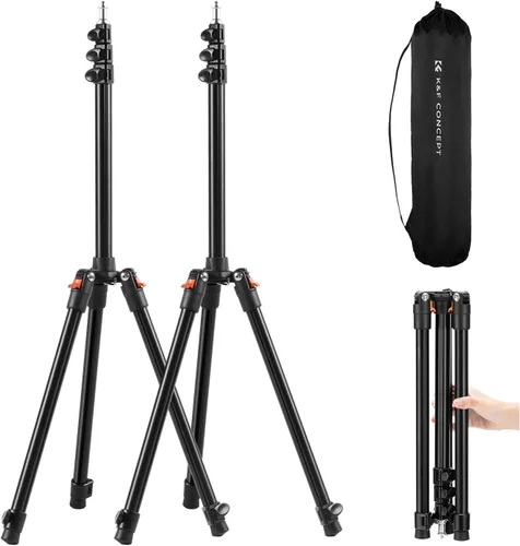 K&F CONCEPT Soporte de fotografía extensible, trípode de aluminio ajustable de 6.56 pies/78.7 pulgadas con tornillo de 1/4 pulgadas, trípode de