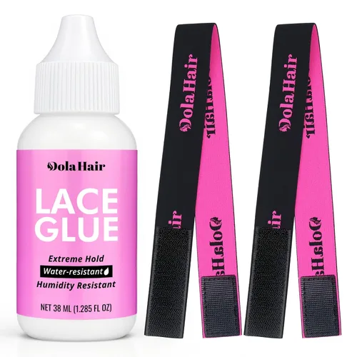 Miniatura 12 de Dolahair Pegamento de encaje Extreme Hold para pelucas, impermeable, unión invisible, 1.3 onzas