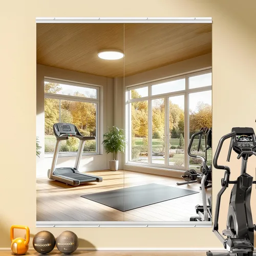 Miniatura 45 de Hasipu 3 piezas de espejos para gimnasio en casa de 48''x24'', espejos grandes de cuerpo entero montados en la pared para yoga, baile, fitness
