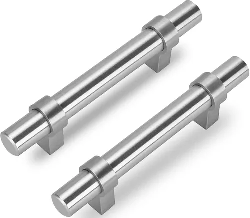 Miniatura 8 de Homdiy - Manijas de níquel cepillado HDT16SN para alacena de cocina, manijas y pomos para cajón, manijas cuadradas para alacena y cajones