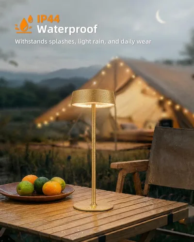 Miniatura 5 de Lámpara inalámbrica, lámpara de mesa recargable, funciona con pilas, control táctil regulable RGB, 3 temperaturas de color, función de memoria LED