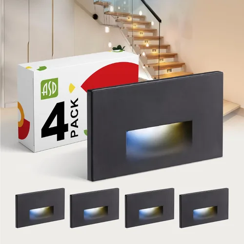 Miniatura 43 de ASD LED Luminaria de Escalera Empotrada, Iluminación de Pasada al Aire Libre del Atardecer al Amanecer 3CCT, Sensor de Movimiento, Fotocélula