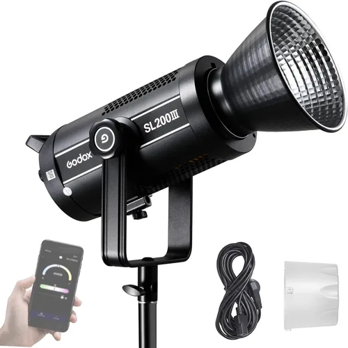 Miniatura 10 de Godox Luz de video LED SL60IIID, 60Ws versión blanca 5600K Iluminación de salida convincente con montaje Bowens, CRI 96+TLCI97+para grabación