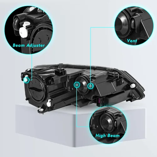 Miniatura 4 de TUSDAR Juego de montaje de faros delanteros para Volkswagen Jetta MK6 OE 2011-2018, faros delanteros laterales del conductor y del pasajero, carcasa
