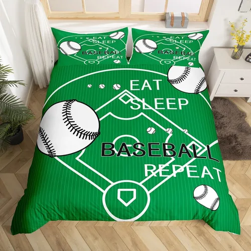 Miniatura 13 de jejeloiu Juego de ropa de cama de fútbol para niños, tamaño individual, juego de funda de edredón de fútbol para niños y niñas, funda de edredón