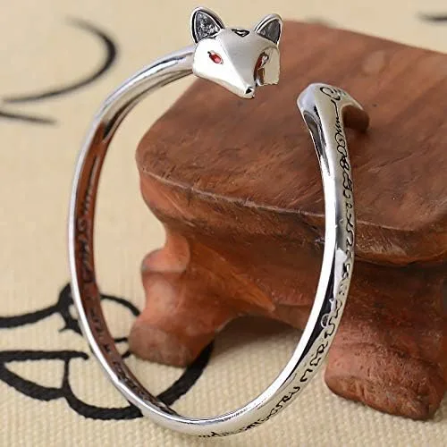 Miniatura 3 de Pulsera de zorro con símbolo de runa y animales ajustable, linda y encantadora cola de zorro, el mejor regalo para los amantes del zorro regalos