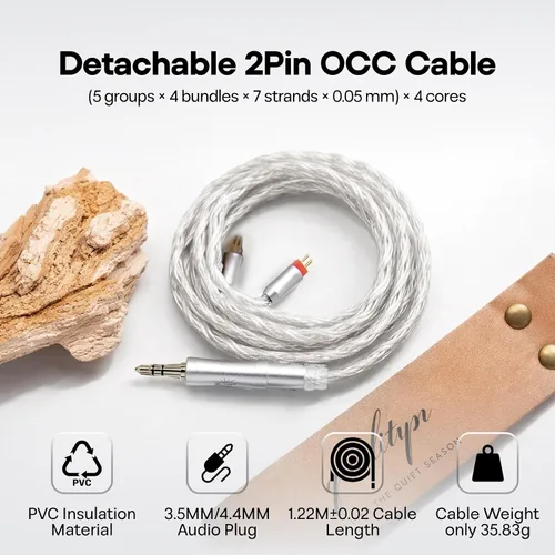Miniatura 6 de Linsoul Kiwi Ears Orchestra II 10BA Monitor intrauditivo profesional, auriculares IEM con cable de alta fidelidad con equilibrio tonal superlativo