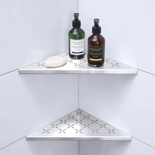 Miniatura 17 de Estante esquinero para ducha, paquete de 2 estantes de ducha de acero inoxidable SUS304 para paredes de azulejos, estante organizador de estante
